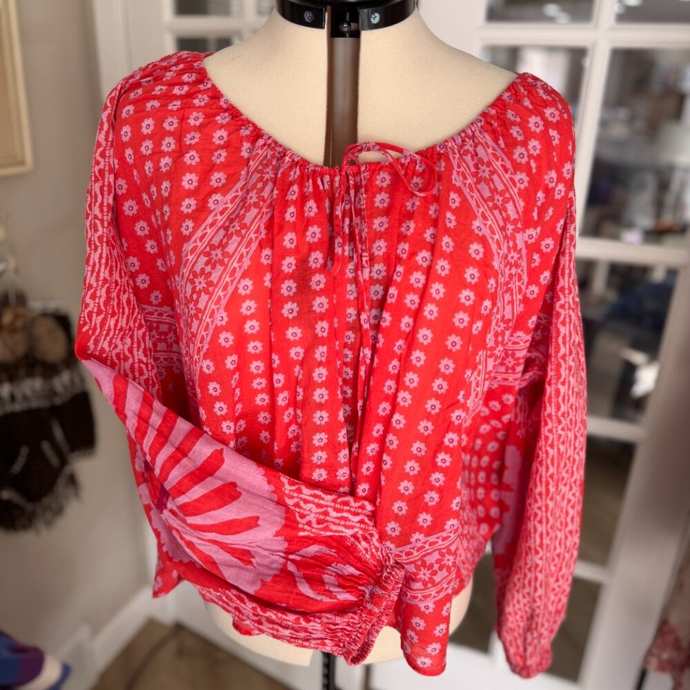 Free People Boho Peasant Blouse